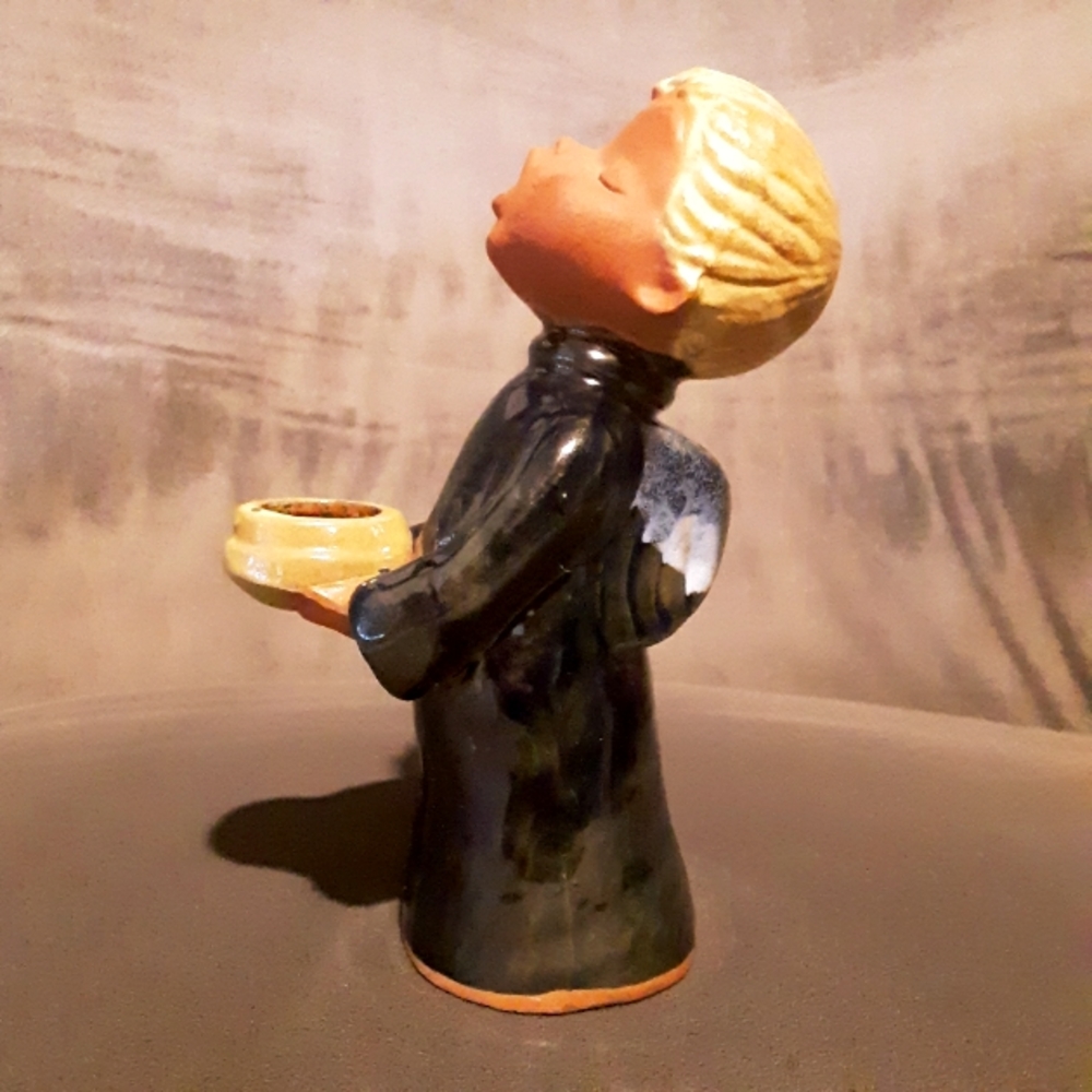 Fired Red Clay Angel Singing Praise